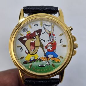 VTG 1995 Armitron Watch Warner Bros Bugs Bunny Taz Golfing Musical New Batteries